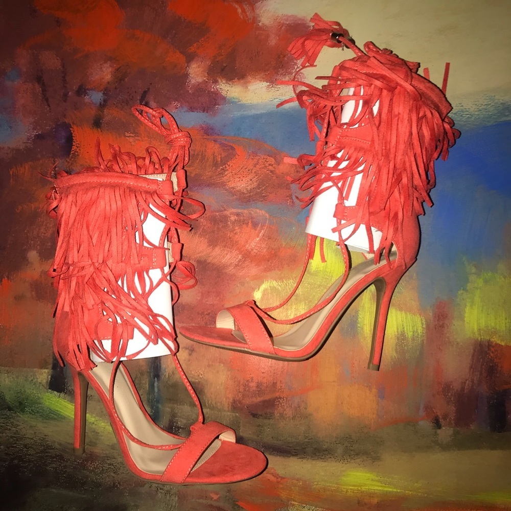 Wild Diva | Coral Fringe Sandals​